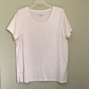 Soft Surroundings Pale Pink Scoop Neck Short Sleeve Tee